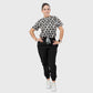 Women's Monochrome Floral Printed Scrub Set NST12