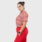 Women's Watercolor Leopard Printed Scrub Set NST18