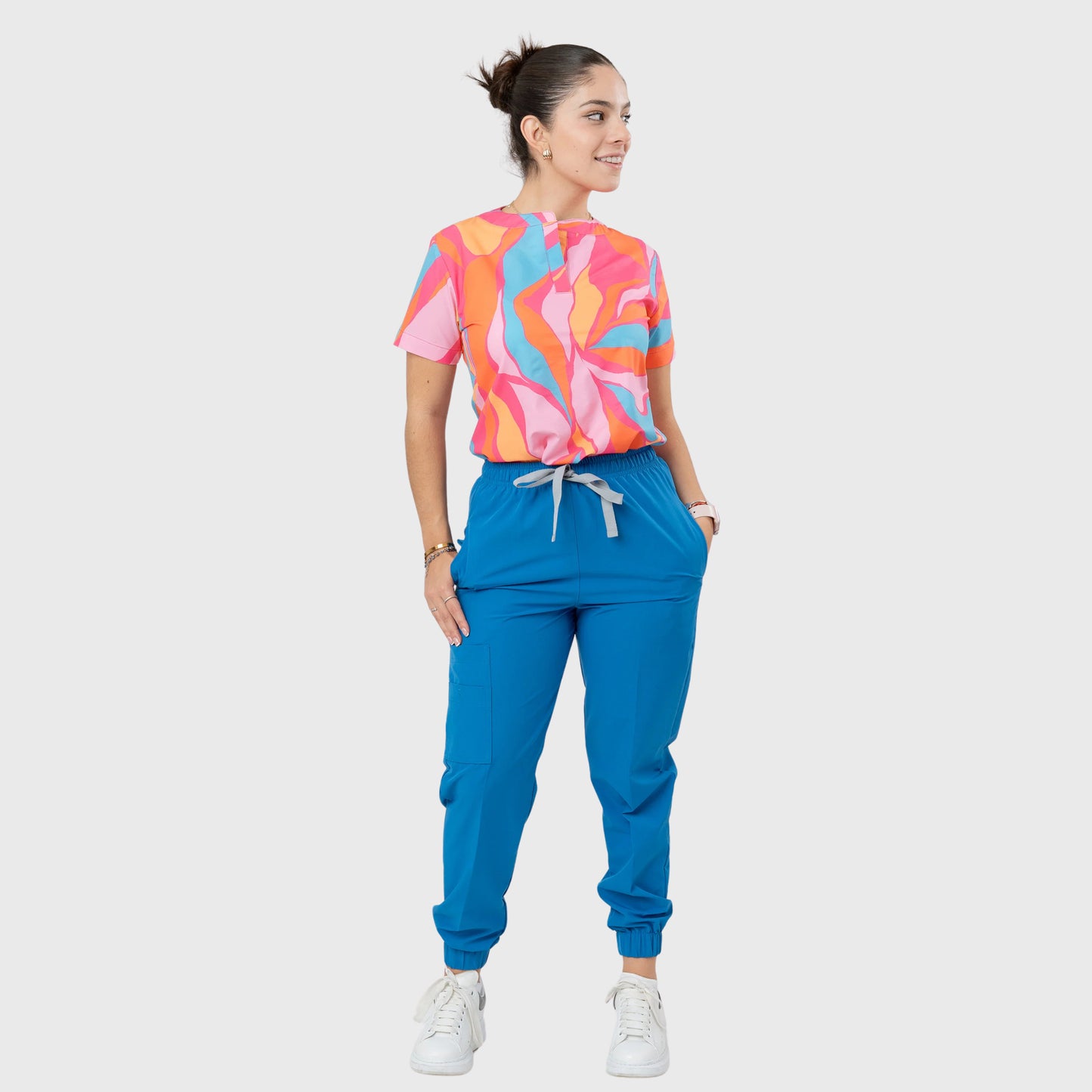 Women's Tropical Vibe Printed Scrub Set NST19