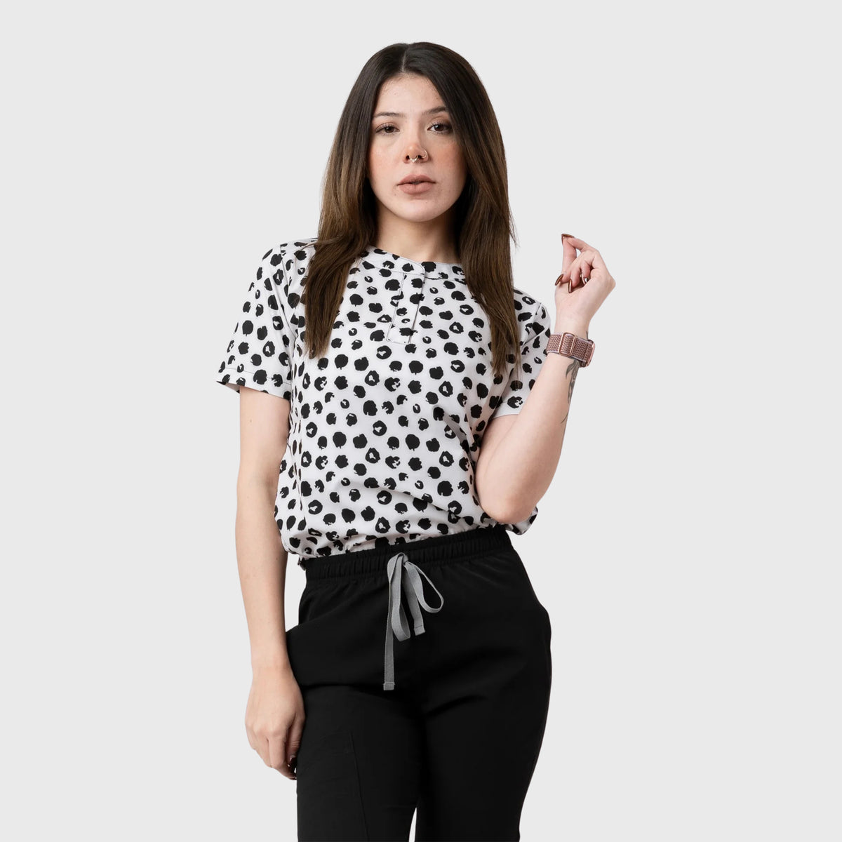 Women's Cow Printed Scrub Set NST24