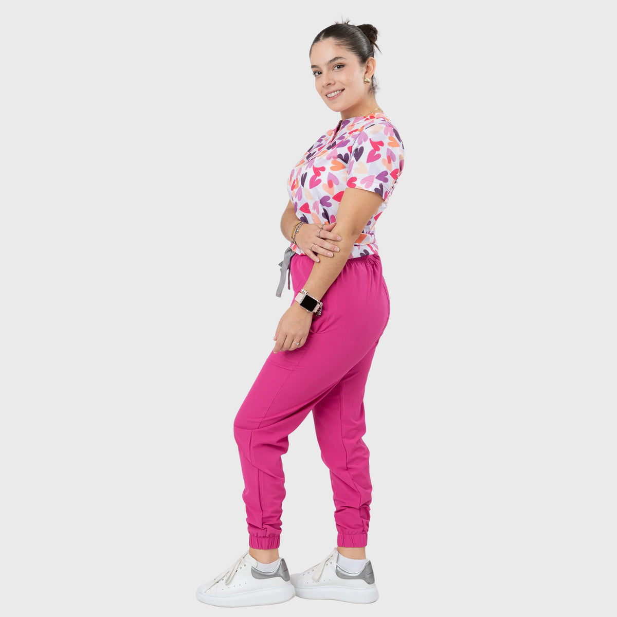 Women's Love Hearts Printed Scrub Set NST4