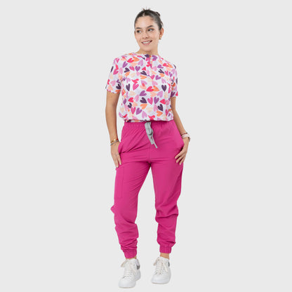 Women's Love Hearts Printed Scrub Set NST4