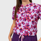 Women's Purple Lush Flowers Printed Scrub Set NST6