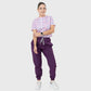 Women's Violet Leopard Printed Scrub Set NST8
