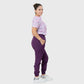 Women's Violet Leopard Printed Scrub Set NST8