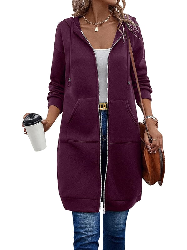 Women Casual Zip up Fleece Hoodies(BUY 2 FREE SHIPPING)