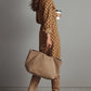 Polka Dot Faux Suede Shirt Midi Dress