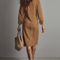 Polka Dot Faux Suede Shirt Midi Dress