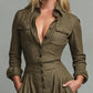 Vintage button-down shirt floor-length dress