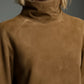 Vintage Loose Suede Turtleneck Mini Dress