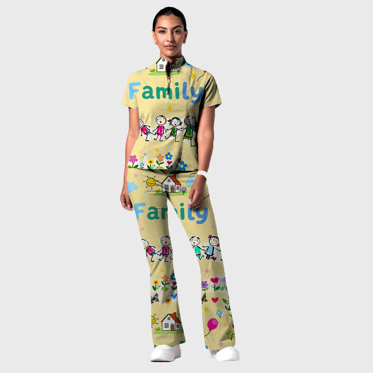 Women's Printed Scrub Set YHSC1