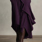 Purple High-neck Asymmetrical Pleated Maxi Dress