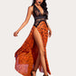 Deep V Neck Lace Mesh Dress