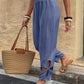 Women'S Casual Everyday Side Pocket Hollowed Out Comfortable Pants