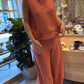 Women's Casual Solid Color Round Neck Vest Trousers Cotton and Linen Two-piece Set