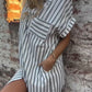 Women's Casual Striped Short Sleeve Shirt Dress