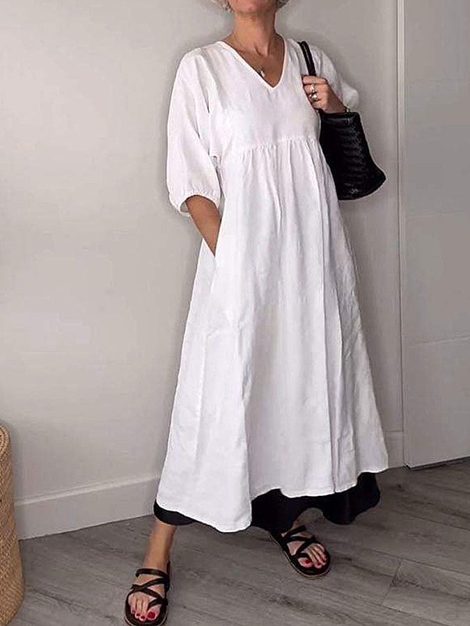 Women's Casual V Neck Dress