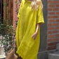 Women'S Casual Solid Color Short Sleeve Cotton And Linen Dress