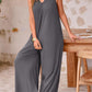 Women's Casual Summer Overall Jumpsuits Sleeveless Tank V Neck Wide Leg Loose One Piece Romper