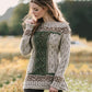 Women's Irish Celtic Knotted Contrast Jacquard Sweater