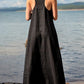 Women's Casual Solid Color Sleeveless Linen Long Dress