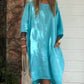 Women'S Casual Solid Color Loose Cotton And Linen Dress