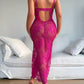 Sexy Floral Lace Mesh See-through Long Camisole Nightgown