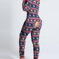 Christmas Deep V-neck Long-sleeved Back Button Closure Jumpsuit PJajama