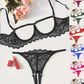 Sexy Lace Hollow Anti-Sagging Bra and Crotchless Thong Set