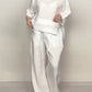 Women'S Casual Solid Color Irregular Cotton And Linen Suit