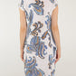 Women'S Round Neck Pocket Printed Cotton And Linen Dress
