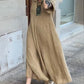 Women's Casual Solid Lapel Button Cotton Dress