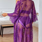 Women's Sexy Lace Bra Panties and Mesh Nightgown 3-Piece Set