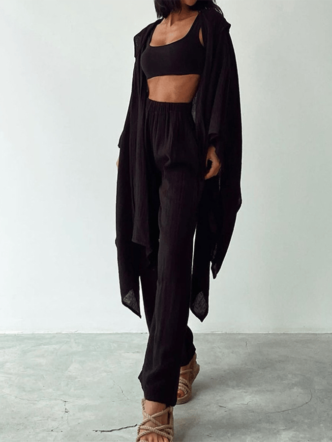 Women'S Loose Casual Irregular Shirt And Pants Suit