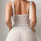 Sexy Bow-tie Mesh See-through Bodycon Dress with Stockings Set