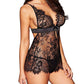 Sexy Deep V See-Through Eyelash Lace Camisole Nightgown
