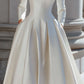 Elegant Satin V-Neck Pleated A-Line Midi Dress