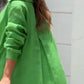 Women'S Casual Solid Color Short Front And Long Back Cotton And Linen Shirt