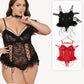 Plus Size Sheer Lace Bodysuits