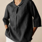 Women's casual versatile three-quarter sleeve loose lapel shirt
