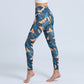 Leaves Print Pants Sports Fitness Yoga High Waist Leggings Women's Yoga Pants