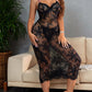 Sexy Floral Lace Mesh See-through Long Camisole Nightgown