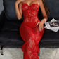 Sexy Floral Lace Mesh See-through Long Camisole Nightgown