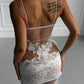 Sexy Sheer Mesh Floral Embroidered Lace Slip Dress