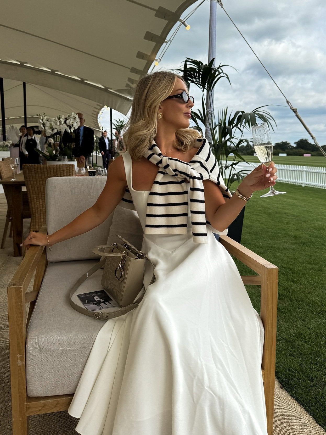 High Waist Square Neck Midi Dress