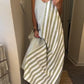 Women'S Casual Striped Patchwork Suspender Cotton And Linen Dress