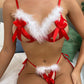 Christmas Sexy Bow-decorated Cutout Lingerie Set