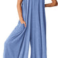 Women's Casual Summer Overall Jumpsuits Sleeveless Tank V Neck Wide Leg Loose One Piece Romper