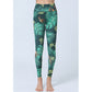 Leaves Print Pants Sports Fitness Yoga High Waist Leggings Women's Yoga Pants