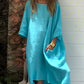 Women'S Casual Solid Color Loose Cotton And Linen Dress